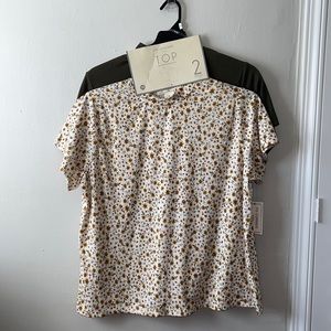 Plus size mock neck ribbed shirt two pack